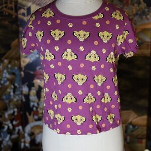 Medium Disney Lion King Baby Simba Purple All Over Print Blouse